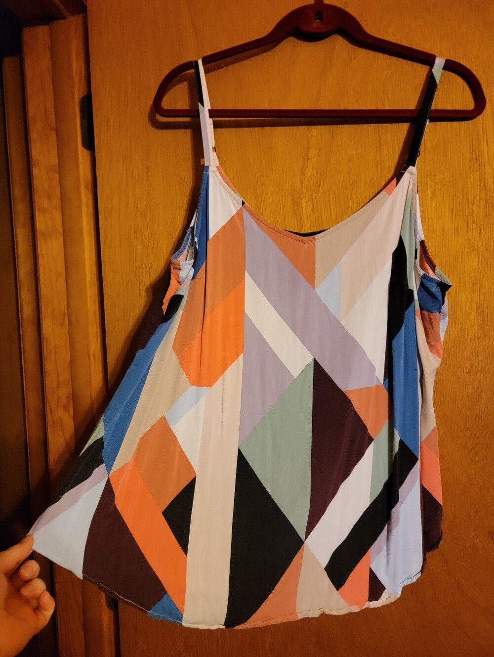 Geometric Print Spaghetti Strap Tank Top